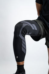 Sleeve on knee flexed, knit detail